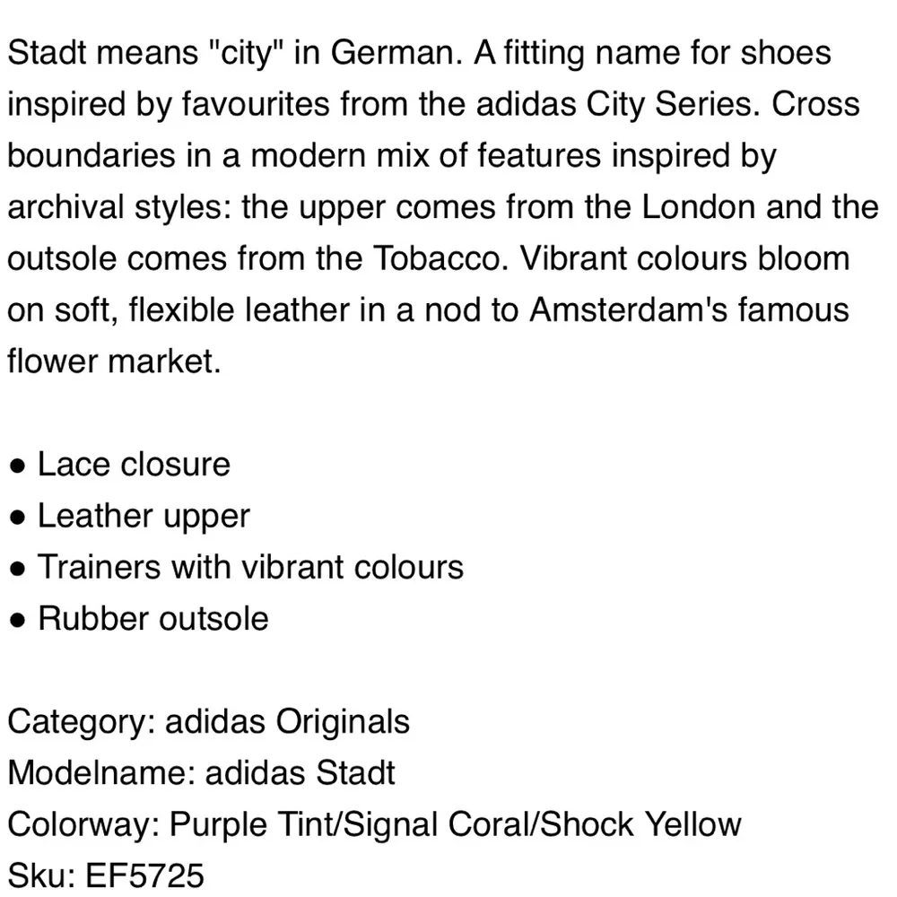 Adidas Stadt Limited Edition Men’s‎ Sz 7.5